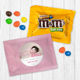 Personalized Girl Birth Announcement Pink Baby Girl Peanut M&Ms
