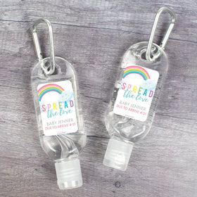 Personalized Baby Shower Spread The Love Hand Sanitizer with Carabiner 1. fl. Oz.