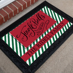 Personalized Christmas 18" x 30" Doormat Jingle Bells
