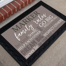 Personalized 18" x 30" Doormat Family Rules