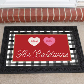 Personalized 18" x 30" Doormat Valentine's Day Family of 2