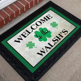 Personalized 18" x 30" Doormat St. Patrick's Day Irish Welcome