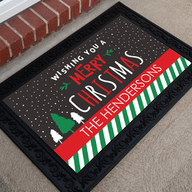 Personalized 18" x 30" Doormat Wishing you a Merry Christmas