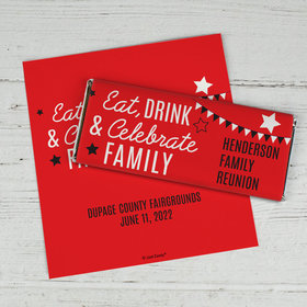 Family Reunion Personalized Chocolate Bar Wrappers Eat, Drink, and Family