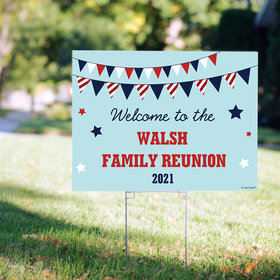 Personalized Patriotic Family Reunion Yard Sign