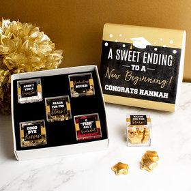 Personalized Graduation Premium Gift Box with 5 JUST CANDY® favor cubes - Sweet Ending to a New Beginning!