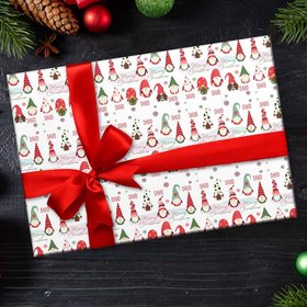Personalized Gnomes Christmas Wrapping Paper