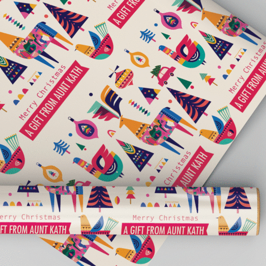 Personalized Scandinavian Christmas Wrapping Paper