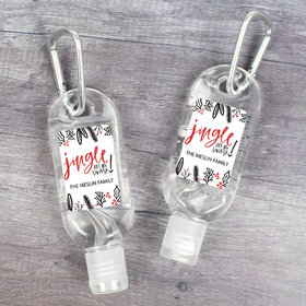Personalized Hand Sanitizer with Carabiner Christmas 1 fl. oz bottle - Jingle All The Way