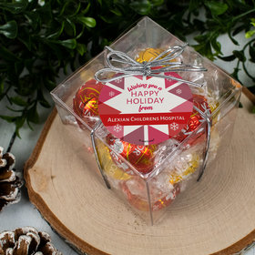 Personalized Christmas Red Snowflake Lindor Truffles by Lindt Cube Gift