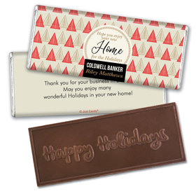 Personalized Christmas Home for the Holidays Embossed Chocolate Bar
