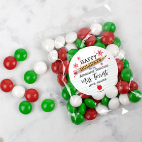 Personalized Christmas To an Amazing Teacher Candy Bag with JC Chocolate Minis