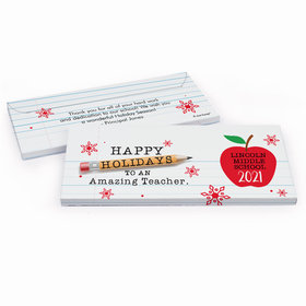 Deluxe Personalized Christmas To an Amazing Teacher Candy Bar Cover