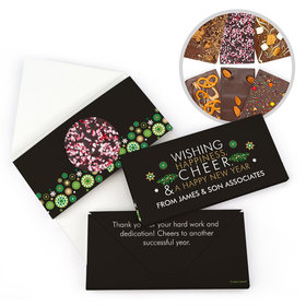 Personalized Christmas Wishing Happiness Cheer and a Happy New Year Gourmet Infused Belgian Chocolate Bars (3.5oz)