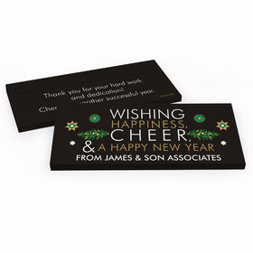 Deluxe Personalized Christmas Wishing Happiness, Cheer, and a Happy New Year Candy Bar Cover