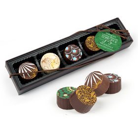 Personalized Christmas Comfort and Joy Gourmet Belgian Chocolate Truffle Gift Box (5 Truffles)