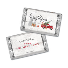 Personalized Christmas Rustic Red Truck Hershey's Miniatures Wrappers