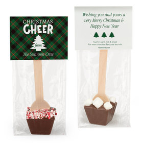 Personalized Christmas Cheer Plaid Hot Chocolate Spoon