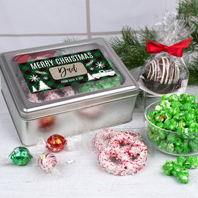 Personalized Merry Christmas Dad Holiday Treat Tin