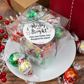 Personalized Christmas Merry and Bright Lindor Truffles by Lindt Cube Gift
