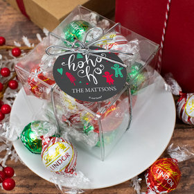 Personalized Christmas Ho Ho Ho Lindor Truffles by Lindt Cube Gift