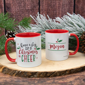 Personalized Big Cup of Christmas Cheer 11oz Mug Empty