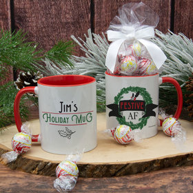 Personalized Holiday Mug Festive AF 11oz Mug with Lindt Truffles