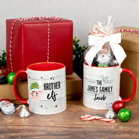 Personalized Brother Elf 11oz Christmas Mug with Holiday Candy