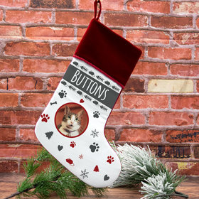 Personalized Stocking Cat Photo