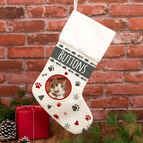 Personalized Stocking Cat Photo