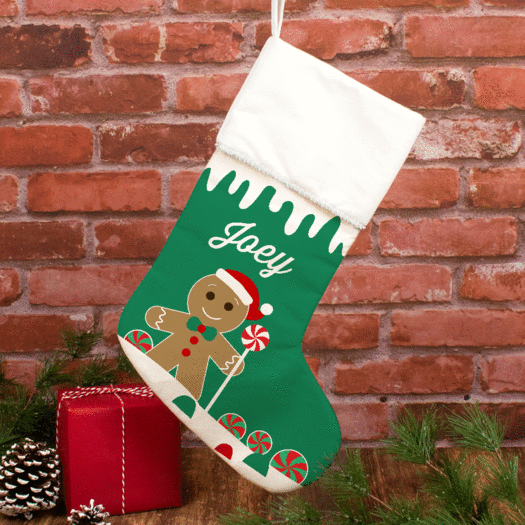 Personalized Stocking Gingerbread Character Boy