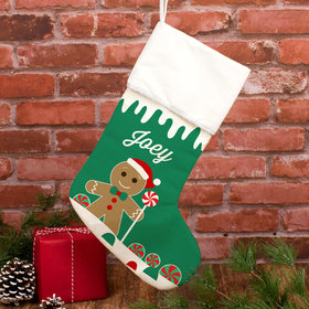 Personalized Stocking Gingerbread Character Boy