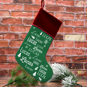 Personalized Stocking Repeating Name Solid