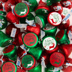 Assembled Christmas Reindeer Merry Christmas Hershey's Kisses Candy 100ct