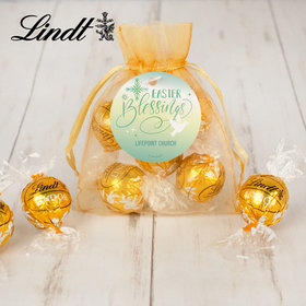 Personalized Easter Blessings Lindor Truffles by Lindt in Organza Bags with Gift Tag
