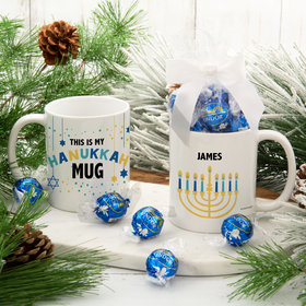 Personalized This is My Hanukkah 11oz Mug with Lindt Truffles