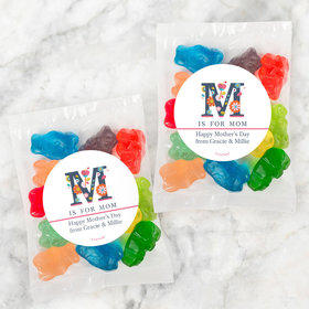 Personalized Mother's Day M is for Mom Candy Bag with Gummi Bears