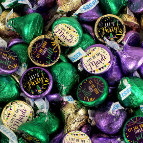 Assembled Let's Party Mardi Gras Hershey's Kisses Candy 100ct