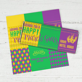 Personalized Happy Mardi Gras Chocolate Bar Wrapper Only