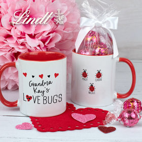 Personalized Three Love Bugs 11oz Mug with Lindt Truffles