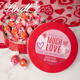 Personalized Valentine's Day Sending You Much Love Tin with Lindt Truffles (approx 45 pcs)