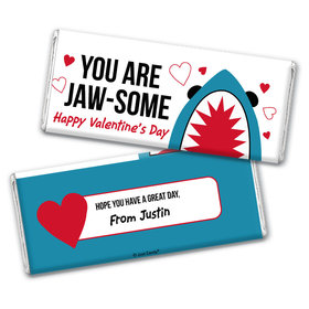 Personalized Valentine's Day Jaw-Some Chocolate Bar and Wrapper