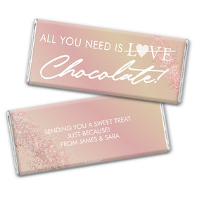 Personalized Valentine's Day All You Need is Chocolate Chocolate Bar and Wrapper