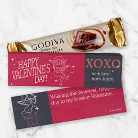 Personalized Valentine's Day Cupid Godiva Mini Masterpiece Chocolate Bar in Gift Box