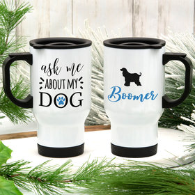 Personalized About My Dog (Cocker Spaniel) Stainless Steel Travel Mug (14oz)