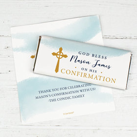 Personalized Confirmation God Bless Watercolor Chocolate Bar Wrappers Only