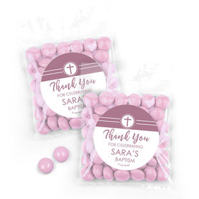 Personalized Baptism Blue Cross Candy Bags with Just Candy Milk Chocolate Minis
