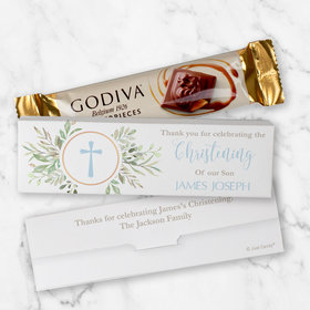 Personalized Godiva Chocolate Box Cross Circle Christening Candy Bars