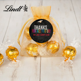 Personalized Thank you Lindt Truffle Organza Bag- Colorful Thanks!