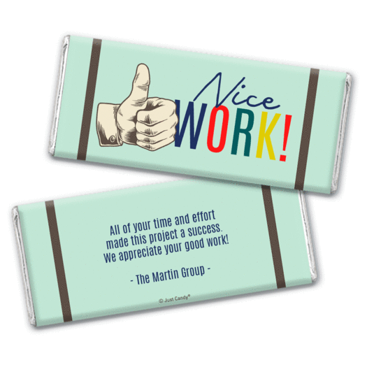 Personalized Nice Work! Chocolate Bar & Wrapper